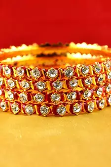 gold moti stone cz polki kundun meenakari pearl bangle kara size-2.6