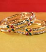 gold moti stone cz polki kundun meenakari pearl bangle kara size-2.6
