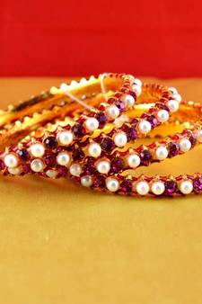 gold moti stone cz polki kundun meenakari pearl bangle kara size-2.6
