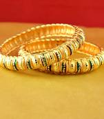 gold moti stone cz polki kundun meenakari pearl bangle kara size-2.8