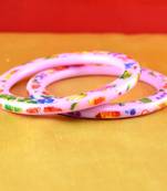 gold moti stone cz polki kundun meenakari pearl bangle kara size-2.4,2.6