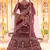 Maroon Zari, zarkan, zardosi and thread embroidered velvet semi stitched wedding lehenga