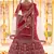 Red Zari, zarkan, zardosi and thread embroidered velvet semi stitched wedding lehenga