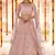 Peach gota, zarkan and thread embroidered organza semi stitched wedding lehenga