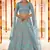 Delightful Turquoise Colored gota, zarkan and thread embroidered Organza Fabric Lehenga choli for wedding and Bride