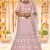 Glamorous Pink Colored Sequins, zarkan and thread embroidered Crepe Silk Fabric Lehenga Choli for Bride