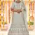 pistachios-green Sequins, zarkan and thread embroidered crepe silk semi stitched wedding lehenga