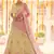 Yellow Zari, zarkan, gota and thread embroidered Georgette semi stitched wedding lehenga