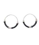 Black Silver Hoops-ER115