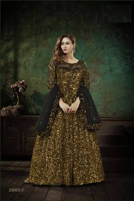 Black sequins net salwar 1