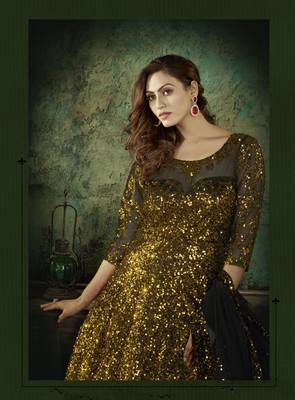 Black sequins net salwar 2