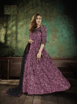 Black sequins net salwar 1