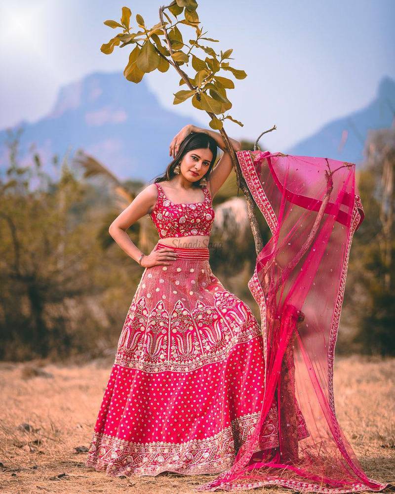 Rani pink  Colour Dulhan Lehenga Choli, Wedding Lehenga Choli