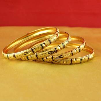 gold moti stone cz polki kundun meenakari pearl bangle kara size-2.6 1