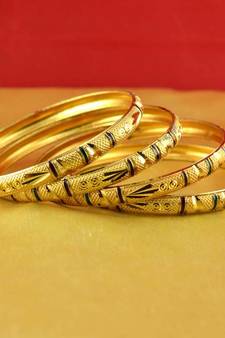 gold moti stone cz polki kundun meenakari pearl bangle kara size-2.6