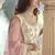 Double Spanish Cream Dori, Thread and Sequins Embroidered with stone work crepe semi stitched lehenga