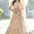 New Tan Peach Dori, Thread and Sequins Embroidered with stone work crepe semi stitched lehenga