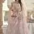 Eunry Pink Dori, Thread and Sequins Embroidered with stone work crepe semi stitched lehenga