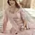 Eunry Pink Dori, Thread and Sequins Embroidered with stone work crepe semi stitched lehenga