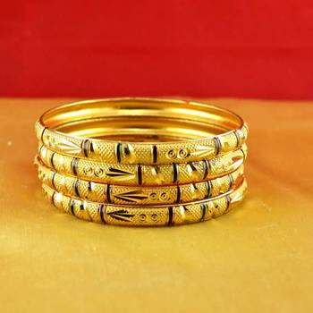 gold moti stone cz polki kundun meenakari pearl bangle kara size-2.6 2