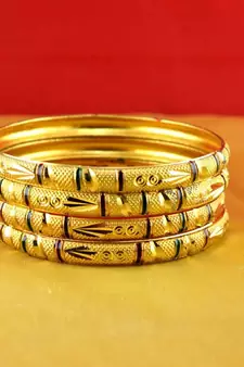 gold moti stone cz polki kundun meenakari pearl bangle kara size-2.6
