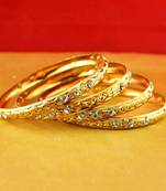 Gold Moti Stone Cz Polki Kundun Meenakari Pearl Bangle Kara