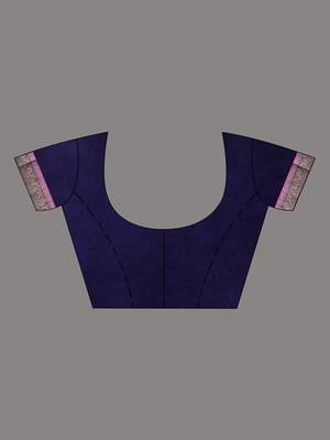 Purple woven art silk saree with blouse 5