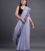 Grey woven pure cotton saree 