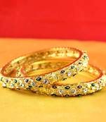 gold moti stone cz polki kundun meenakari pearl bangle kara size-2.6,2.8