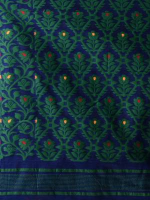 Blue woven silk cotton saree  5