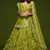 elegance bright green dori and sequins embroidered bridal lehenga set choli with dupatta 