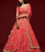 Elegance Crimson Dori and Sequins Embroidered Bridal Designer Lehenga Choli set