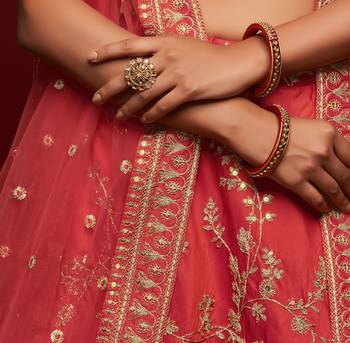 elegance crimson dori and sequins embroidered bridal lehenga set choli with dupatta  8