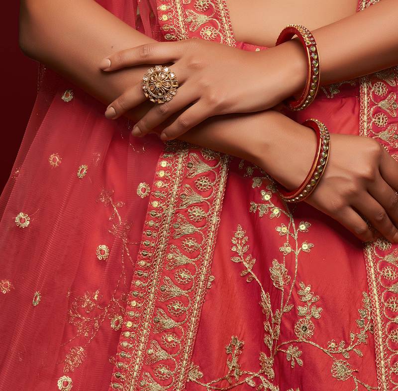 Elegance Crimson Dori and Sequins Embroidered Bridal Designer Lehenga Choli set