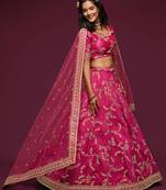 Elegance Pink Dori and Sequins Embroidered Bridal Designer Lehenga Choli set