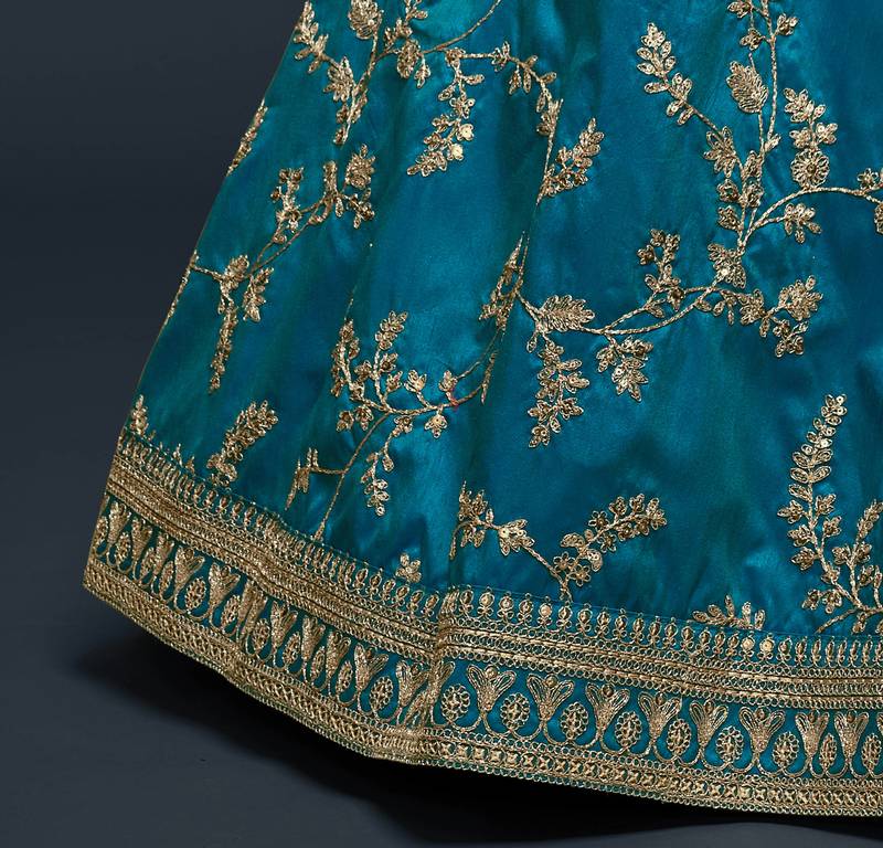Sky Blue Art Silk Golden Thread Embroidered Lehenga Choli