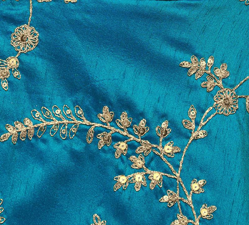 Sky Blue Art Silk Golden Thread Embroidered Lehenga Choli