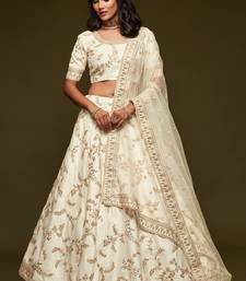 Off White Diwali Lehenga Choli for Women