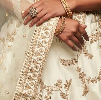 Off White Diwali Lehenga Choli for Women 7