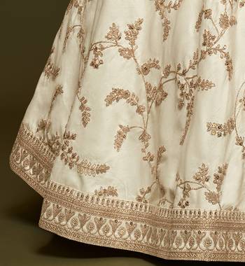 Off White Diwali Lehenga Choli for Women 9