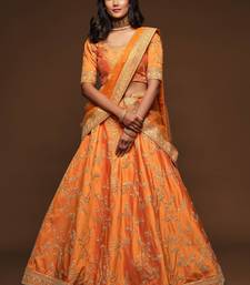 Elegance Orange Dori and Sequins Embroidered Bridal Designer Lehenga Choli set