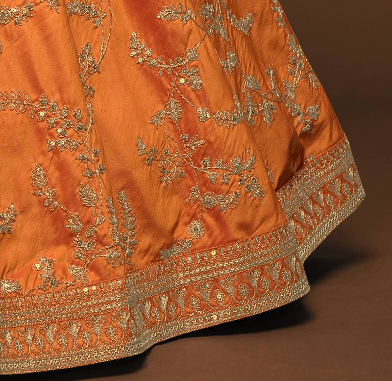 Elegance Orange Dori and Sequins Embroidered Bridal Designer Lehenga Choli set