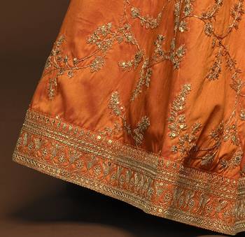 Elegance Orange Dori and Sequins Embroidered Bridal Designer Lehenga Choli set 10