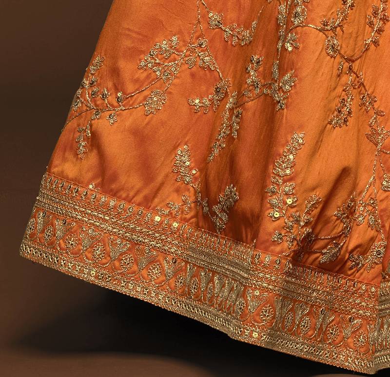 Elegance Orange Dori and Sequins Embroidered Bridal Designer Lehenga Choli set