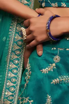 elegance green dori and sequins embroidered bridal lehenga set choli with dupatta 