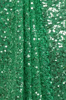 Mint Green Thread And Multiple Sequins Embroidered Georgette Designer Saree