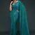 TEAL BLUE THREAD AND MULTIPLE SEQUINS EMBROIDERED GEORGETTE DESIGNER SAREE