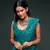 TEAL BLUE THREAD AND MULTIPLE SEQUINS EMBROIDERED GEORGETTE DESIGNER SAREE