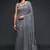 SLATE GREY THREAD AND MULTIPLE SEQUINS EMBROIDERED GEORGETTE DESIGNER SAREE