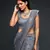 SLATE GREY THREAD AND MULTIPLE SEQUINS EMBROIDERED GEORGETTE DESIGNER SAREE